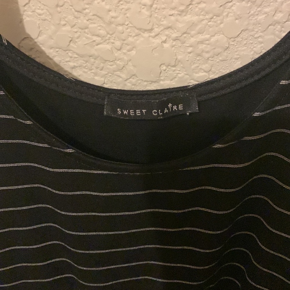 Sweet Claire, Black and silver striped jumper dress.  Girls size large. - Picture 2 of 4